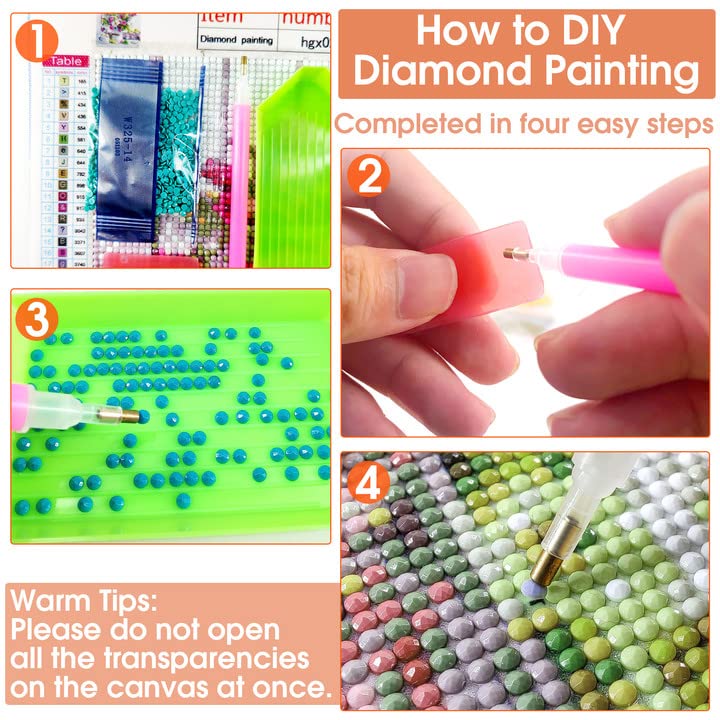 Wergund Diamond Painting Train, Diamond Painting Kits for Adults Landscape, Full Drill Crystal Rhinestone Embroidery Cross Stitch Arts Craft Canvas Wall Decor 12x16Inch/30x40 cm-85 Wergund