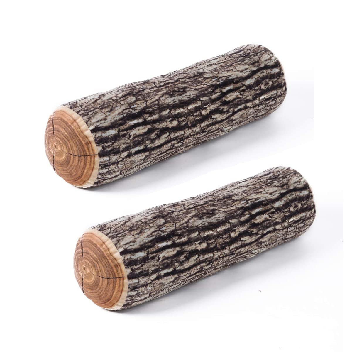 HYSEAS Decorative Round Throw Pillow, 3D Digital Print Comfortable Kids Funny Cute Wood Log Pillow Cylinder Floor Cushion for Home, Couch, Sofa, Bedroom, Living Room Decor, Trunk, 2 Pack HYSEAS