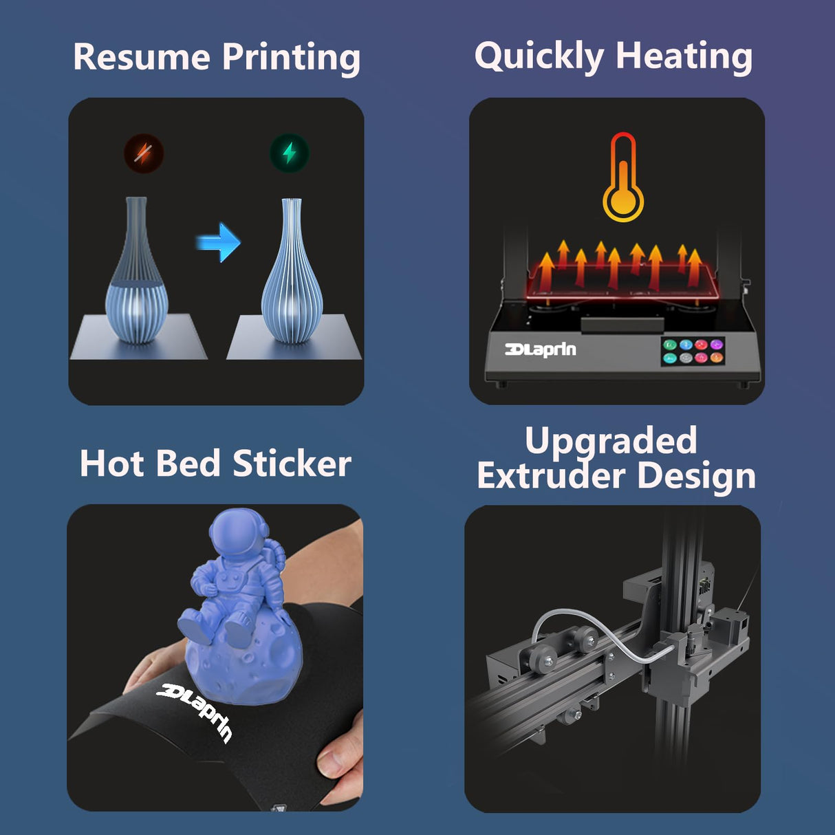 OLAPRIN 3D Printer, Upgraded Version Can Print Larger Size 3D Printers, New Integrated Extruder, Better Printing Details, Equipped with Intelligent Automatic Leveling, 300×300×400m FDM Printing OLAPRIN