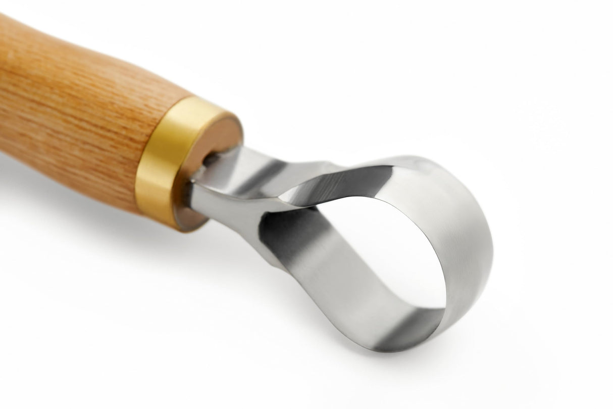 STAMESKY Wood Carving Scorp Knife | Round Carving Tool for Spoons, Bowls, and Cups | Spoon Bowl Carving Tools | Wood Carving for Beginners | Oak Wood Handle with Carbon Steel Blade (1'in full scorp) STAMESKY