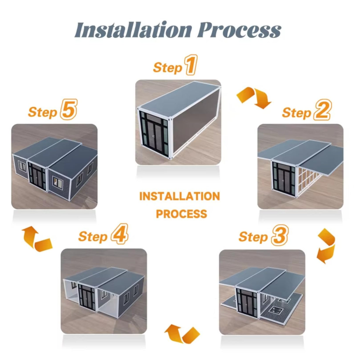 Luxury Roof Waterproof Prefab Mobile Tiny Home for Sale with 2 3 4 Bedroom 20ft 40ft Folding Expandable Container House to Live in for Adults with Terrace Generic