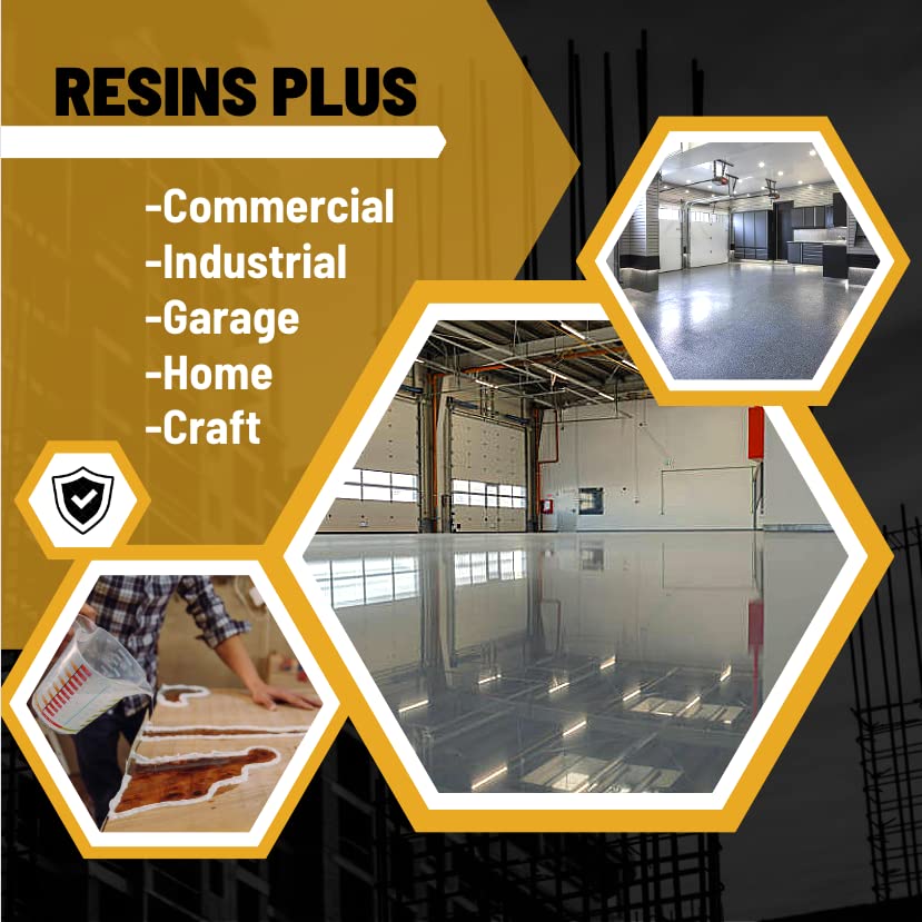 Resins Plus - Garage Floor Coating and Epoxy Kit | Includes All Needed Tools and Materials for DYI Application | RS3425 Fast Cure Water Based Epoxy with Paint Chips Resins Plus