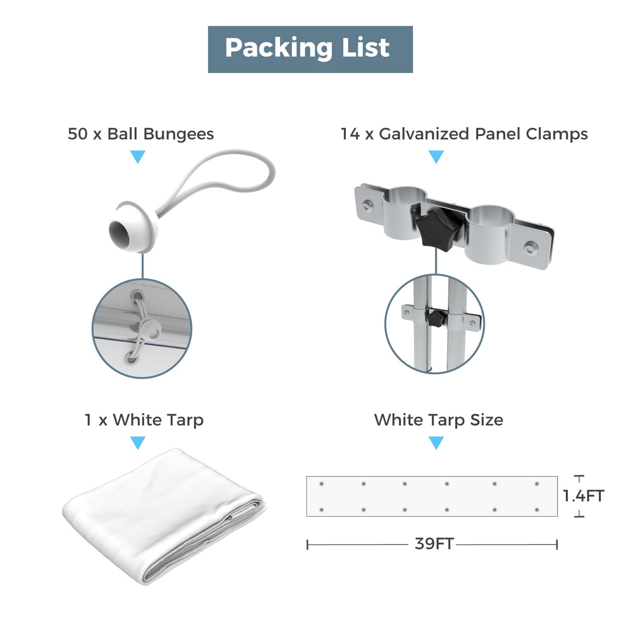 GREEN PARTY 20x40 FT Party Tent Panel Clamps Chain Link Fence Clamps for 38mm Round Pipe Panel Frame (14 Sets) GREEN PARTY
