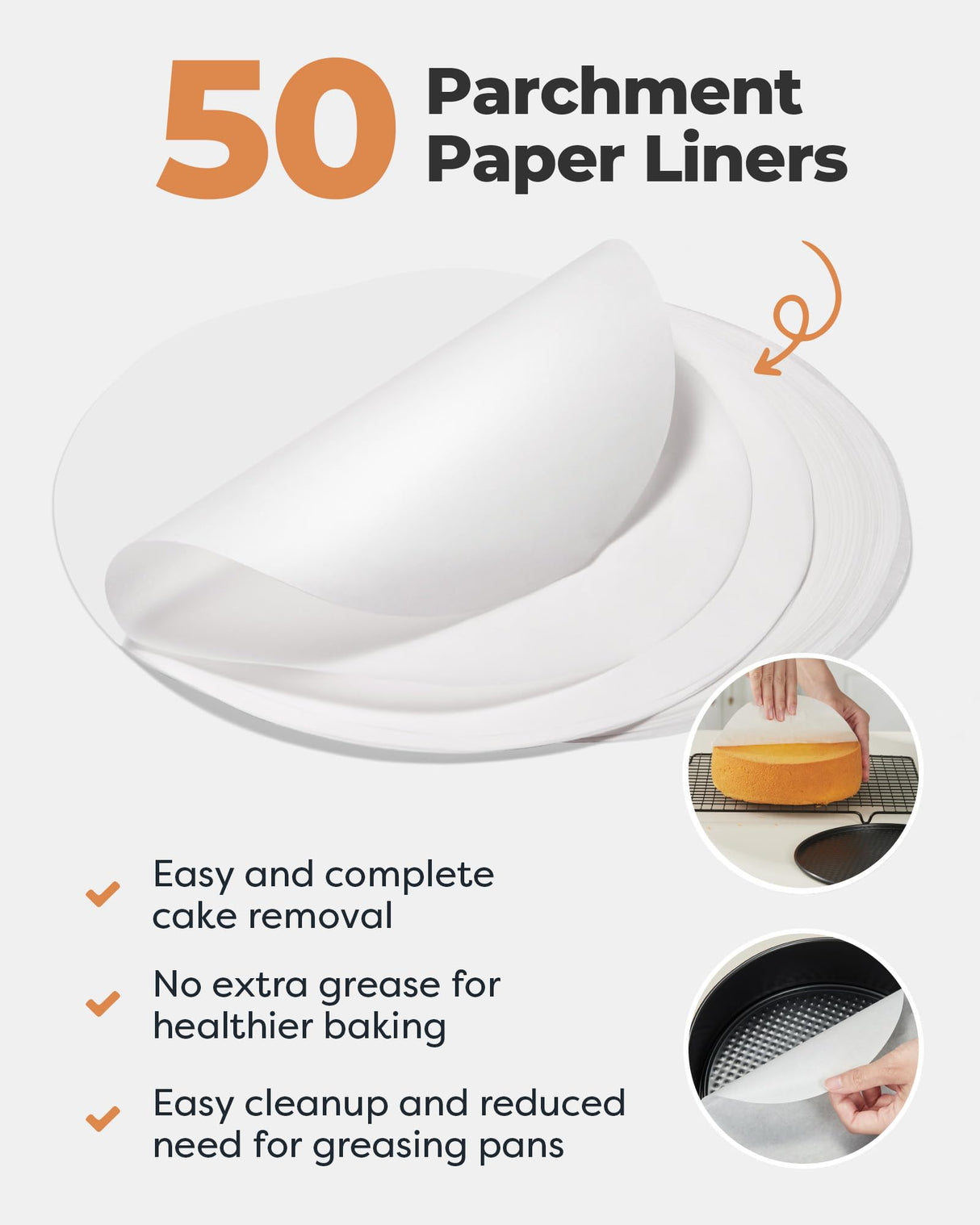 Kootek Cake Pan Set of 3, Nonstick Springform Pans with Removable Bottom, 4, 7, 9 Inch Round Cheesecake Baking Pans with 50 Pcs Parchment Paper Liners Kootek