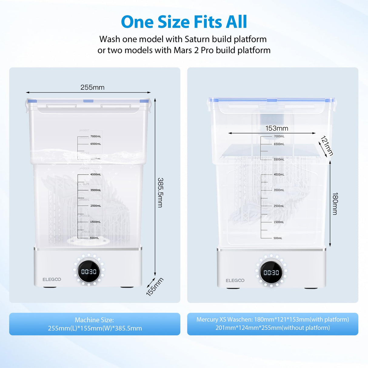 ELEGOO Mercury XS Bundle Wash and Cure Station with Handheld UV Curing Lamp Suitable for Saturn Mars MSLA 3D Printers ELEGOO