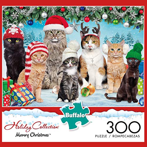 Buffalo Games - Meowy Christmas - 300 Piece Jigsaw Puzzle for Adults -Challenging Puzzle Perfect for Game Nights - Finished Size is 21.25 x 15.00 Buffalo Games