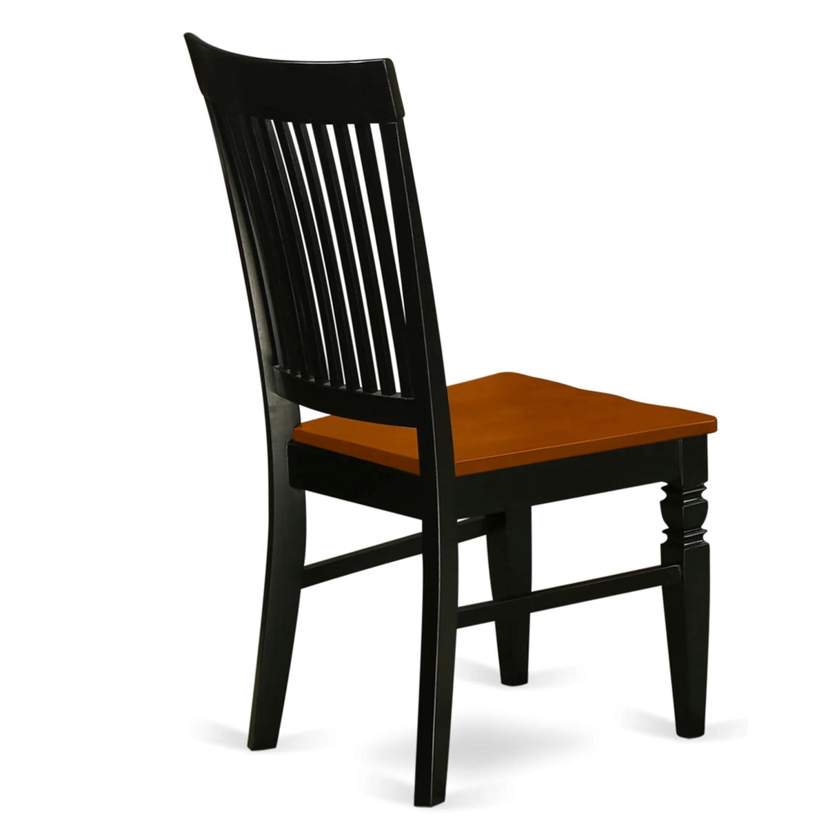 East West Furniture WEC-BCH-W Weston Dining Chairs - Slat Back Wooden Seat Chairs, Set of 2, Black & Cherry East West Furniture