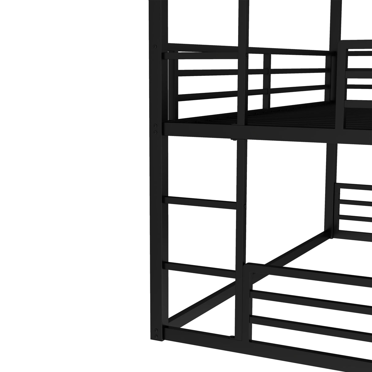 Bellemave Triple Bunk Bed Twin XL Size, Heavy Duty 3 Bunk Beds with Safety Guardrails and Noise-Reduced Design, Metal Triple Bed for 3 Kids, Teens, Adults, No Box Spring Needed Black Bellemave