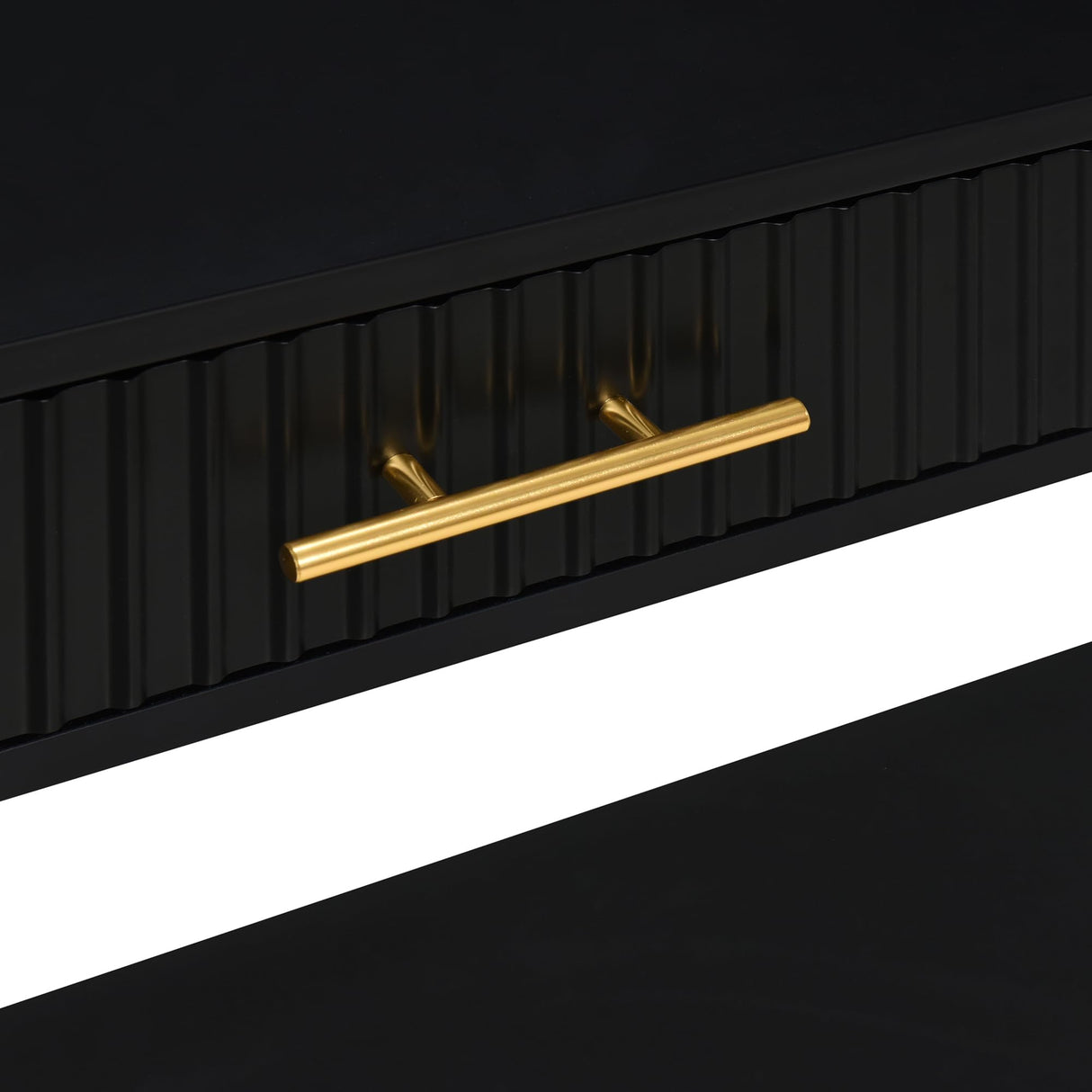 Aiuyesuo 60" Console Table with 3 Vertical Stripe Drawers, Entryway Console Table with Storage Shelf and Long Legs, Suitable for Entryway,Hallway,Living Room,Foyer,Corridor (Black-311J) Aiuyesuo