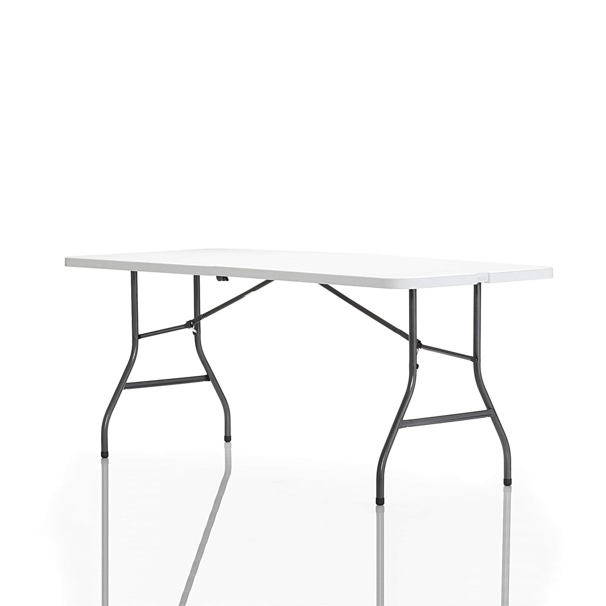 COSCO Fold-in-Half Banquet Table w/Handle, 6ft, White Cosco