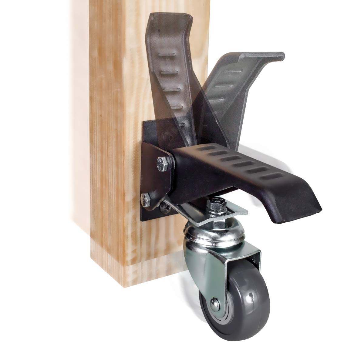 POWERTEC Workbench Caster Kit Set of 4 with Side Mounting Options & 600 lbs Loads, 2-1/2 Inch Retractable Stepdown Caster Wheels for Workbenches, Tables, Stands and Equipments (17001) POWERTEC