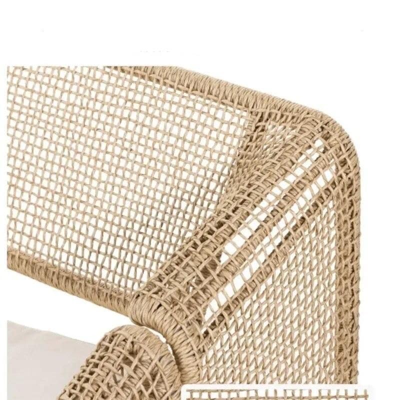 Generic Modern Nordic Rattan Lounge Chair – Elegant Velvet Outdoor/Indoor Sofa Chair, 35.43*27.55*27.55 inches, Brown Generic