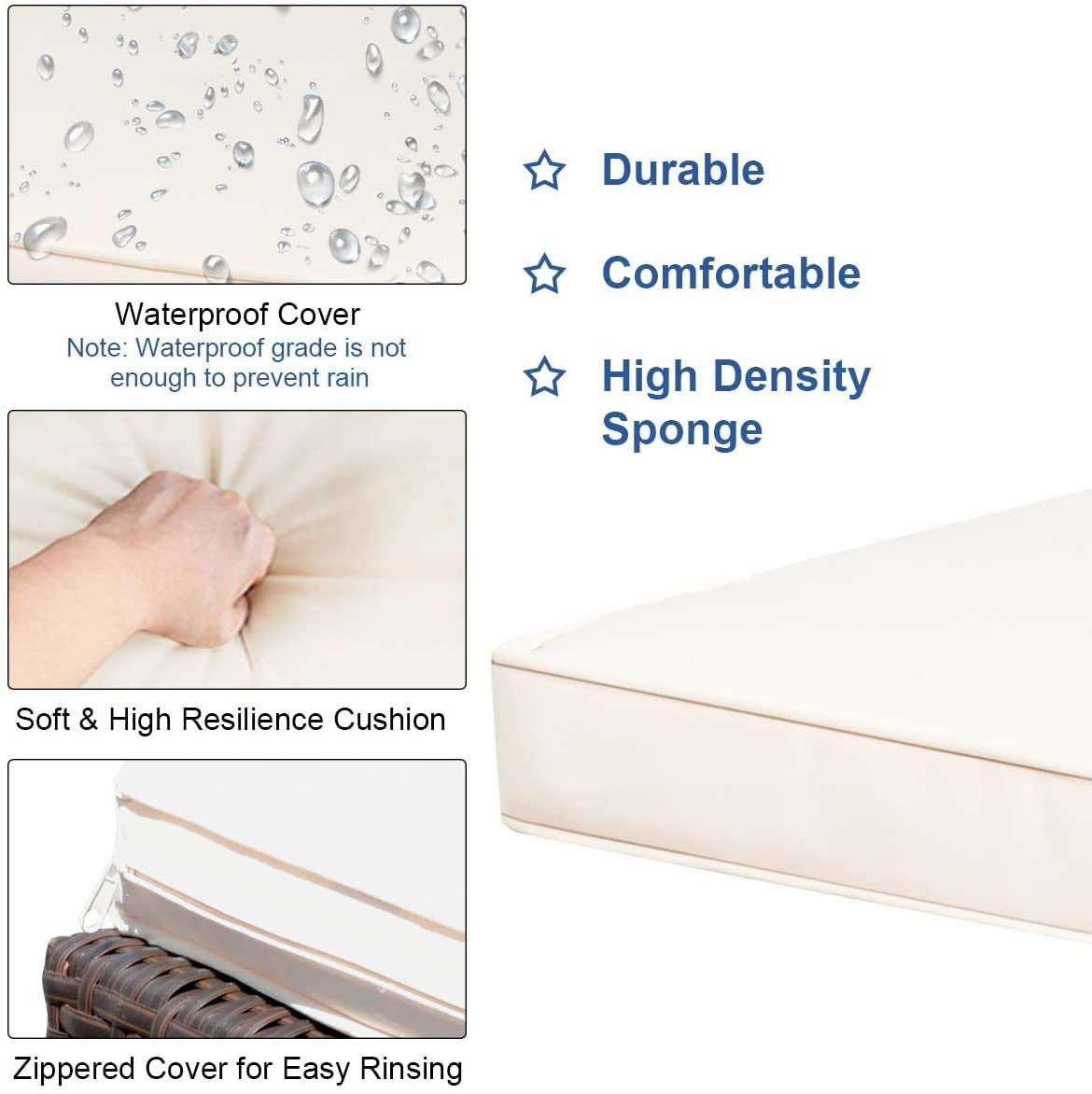 HAPPYGRILL 3PCS Patio Bar Set Rattan Wicker Bar Stools & Table with Cushions and Glass Table Top for Pool Garden Dining Set with Storage Shelves HAPPYGRILL