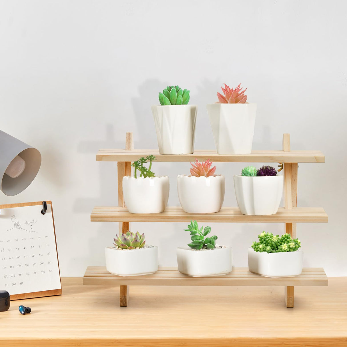 Coloch 3 Tier Wooden Cupcake Stand, Rustic Retail Display Riser Jewelry Holder Stand, for Cupcakes, Desserts, Brooch, Bracelet, Tabletop Jewelry Display, 15.8 x 9x 10.2 Inch Coloch