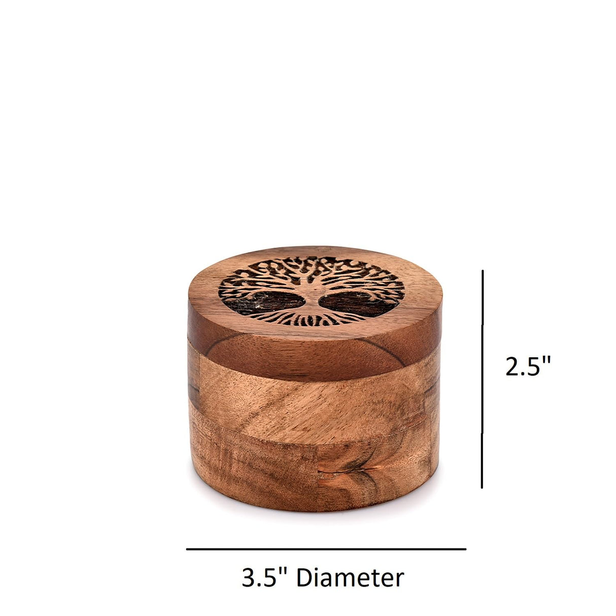 Samhita Handmade Acacia Wood Urn for Human Ashes, Tree of Life Wooden Box Urns for Ashes - Cremation Pet Urns for Dogs Ashes, Urn for Ashes (3.5" x Samhita