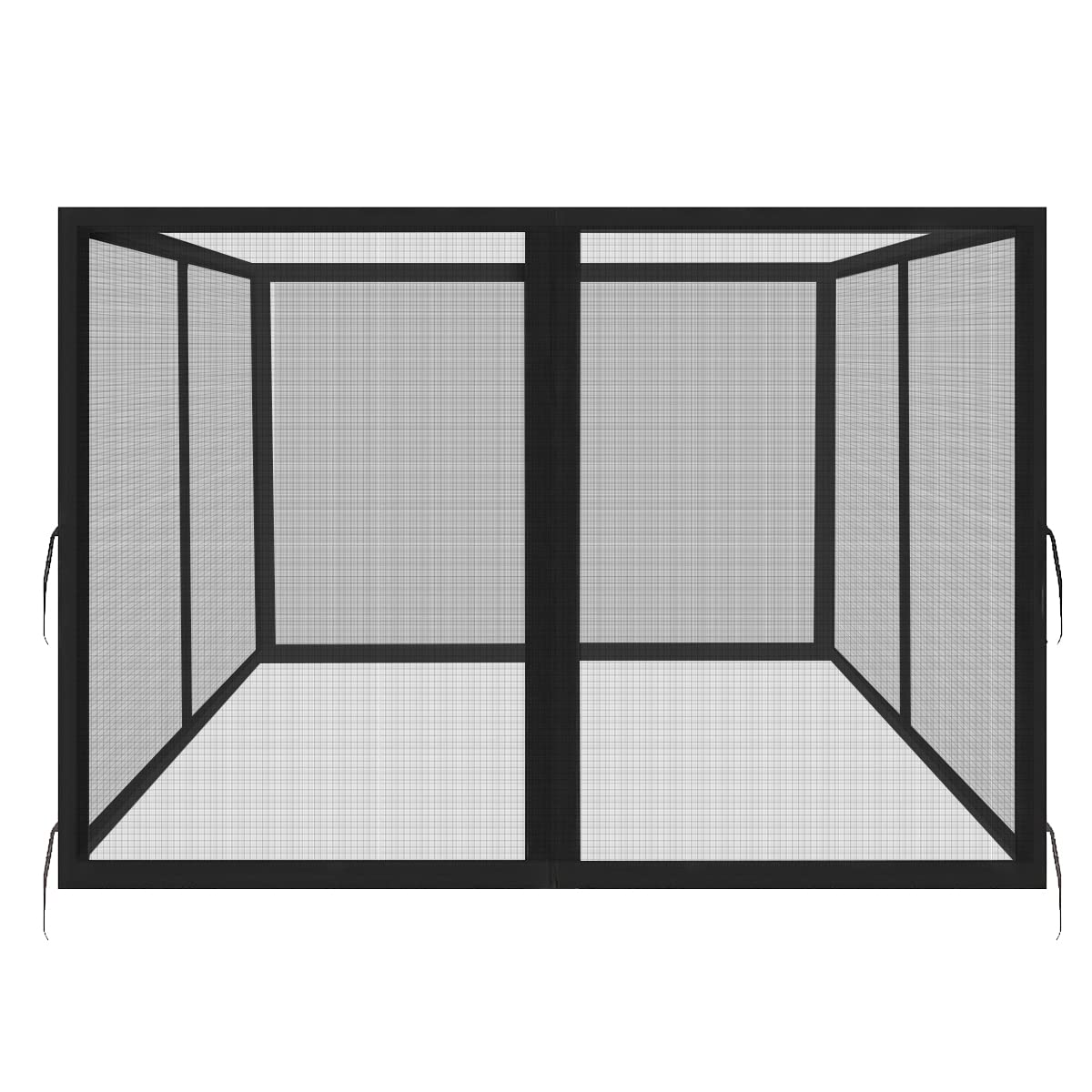 Homegroove Replacement Mosquito Netting for 10x12ft Gazebo, Universal Mosquito Netting for Patio Garden Yard, 4-Panel Outdoor Mesh Netting Screen with Zipper, Upgraded Flame Retardant Material Black homegroove