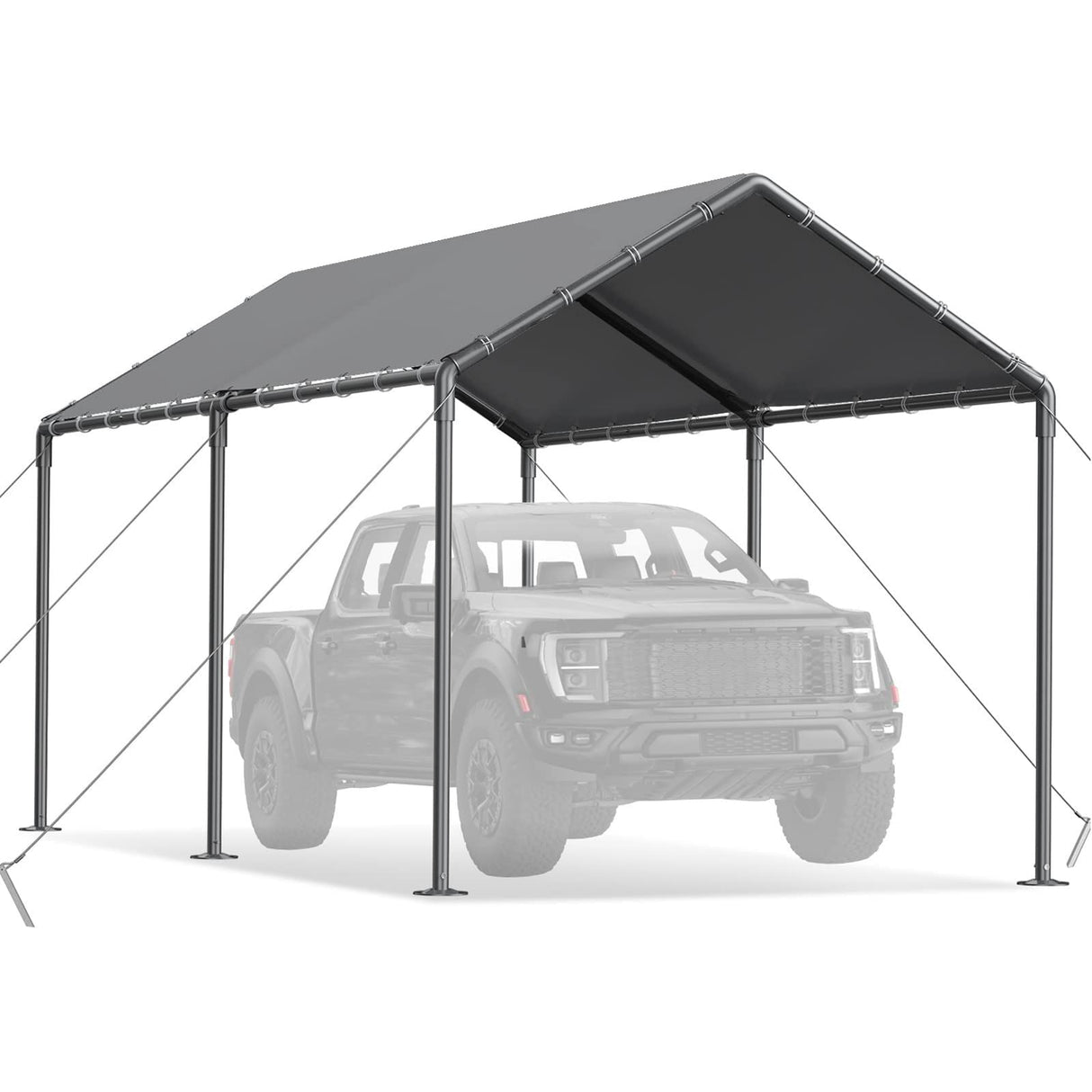 Carport 10x20ft Heavy Duty Car Tent, Portable Garage, Car Shelter, All-Season Tarp Tent for Car, Party,Grey Grezone