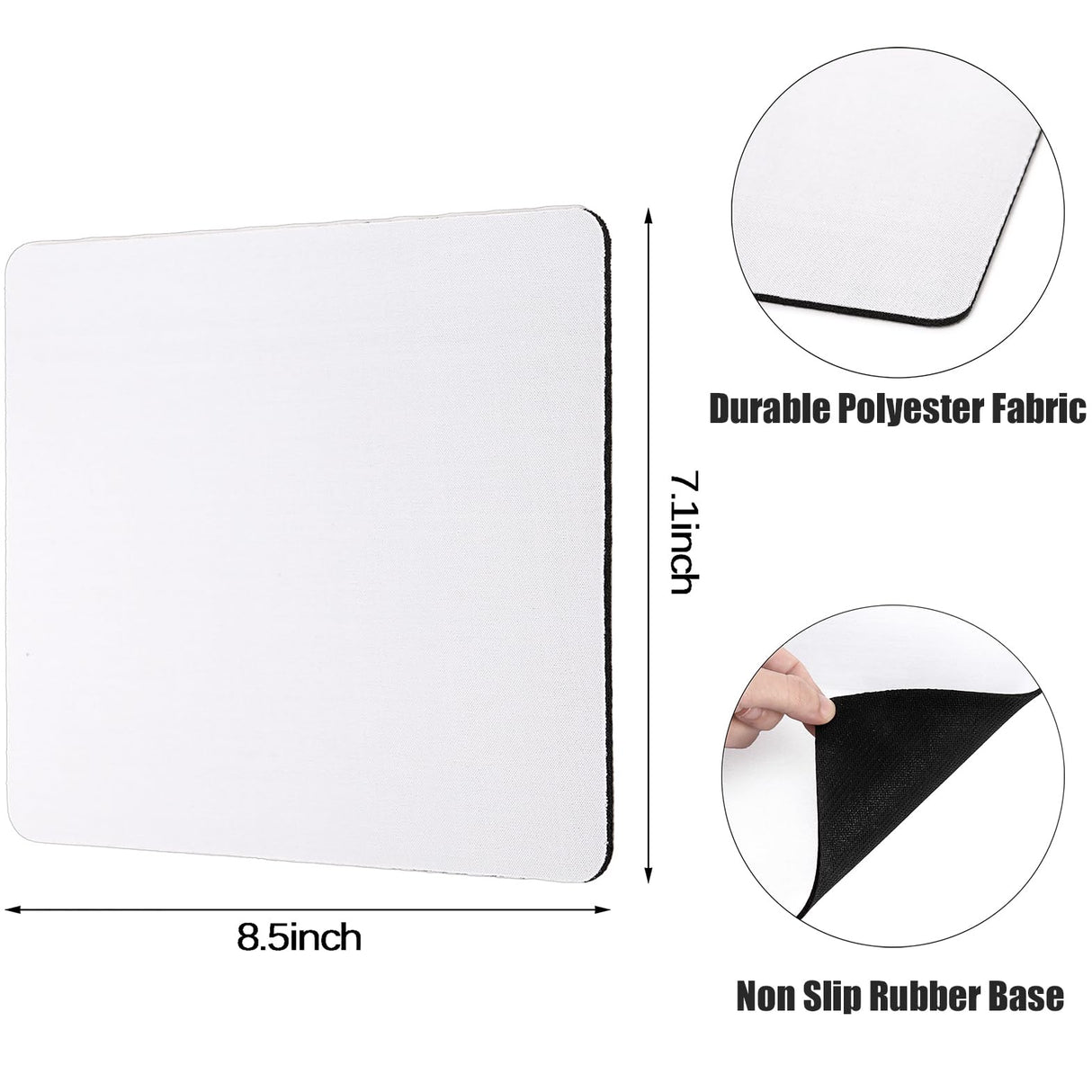 Nicunom 40 Pcs Sublimation Mouse Pad Blanks, Heat Press Printing Crafts Mousepads 3mm Thick DIY Custom Mouse Pads Anti-Slip Rubber Mouse Mat for Office Laptop Computer Gaming Nicunom