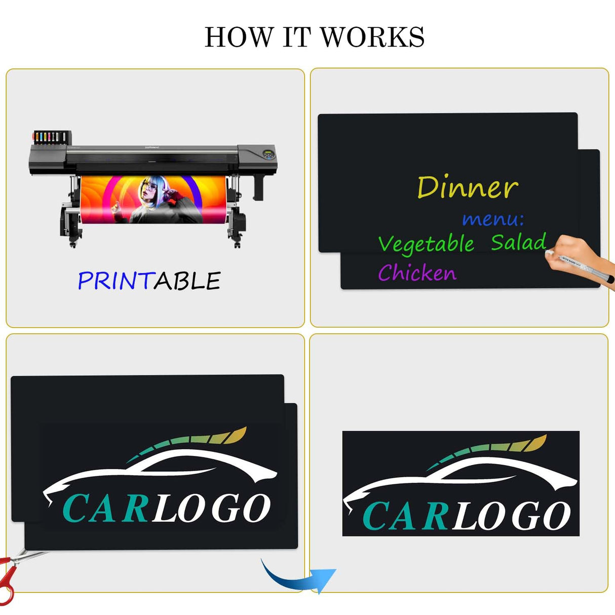 OUCPC Black Blank Car Magnets with 40 mils, 1 Pack 17” x 12” Car Magnets and Decals, Rounded Corners Car Door Magnets, Magnet for Car to Advertise Business, Prevent Car Scratches & Dents OUCPC