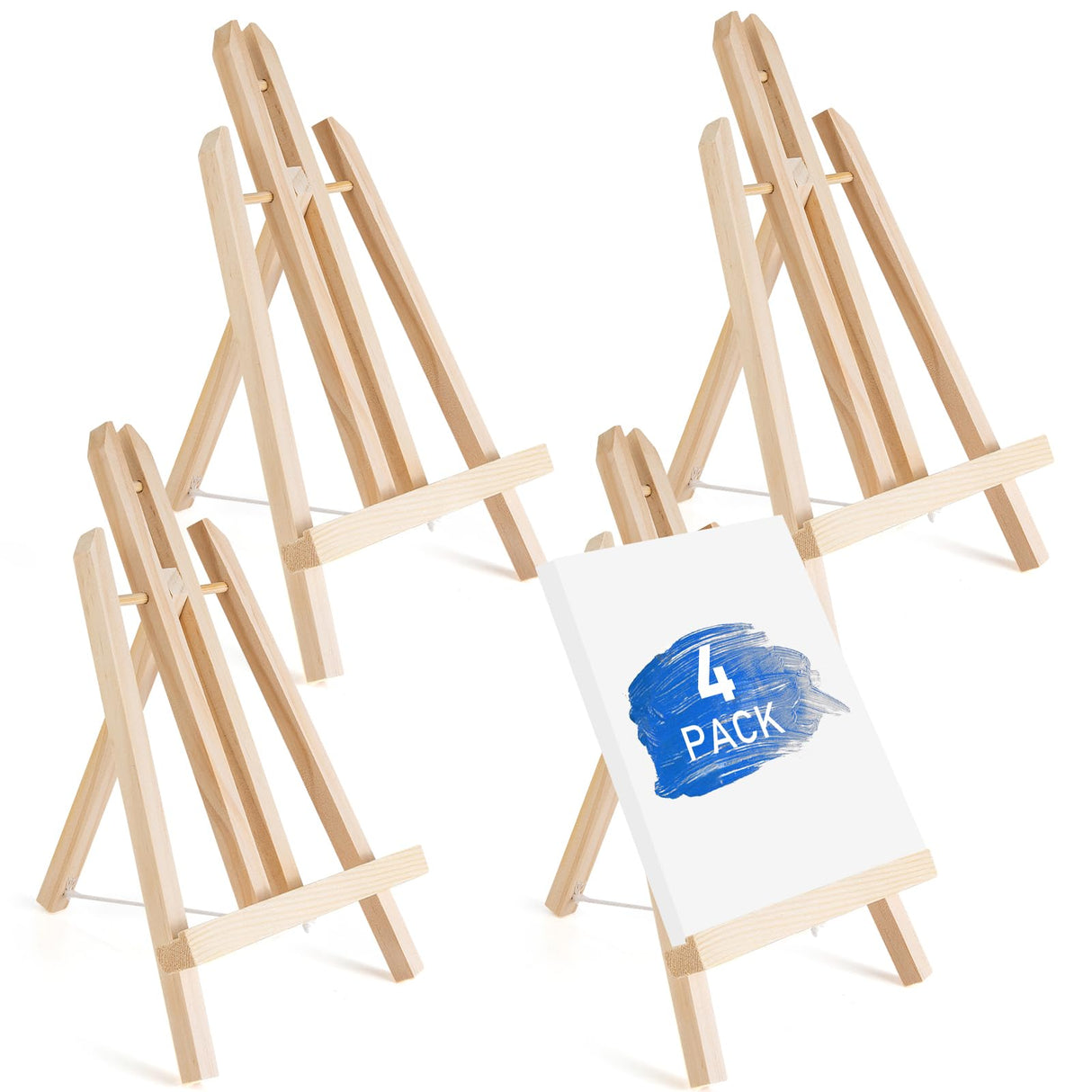 Falling in Art 12Inch Wood Easel Stand, Tabletop Display Stand A-Frame Artist Easel for Painting Canvas, Portable Photo, Picture and Sign Holder (4 Pack) Falling in Art