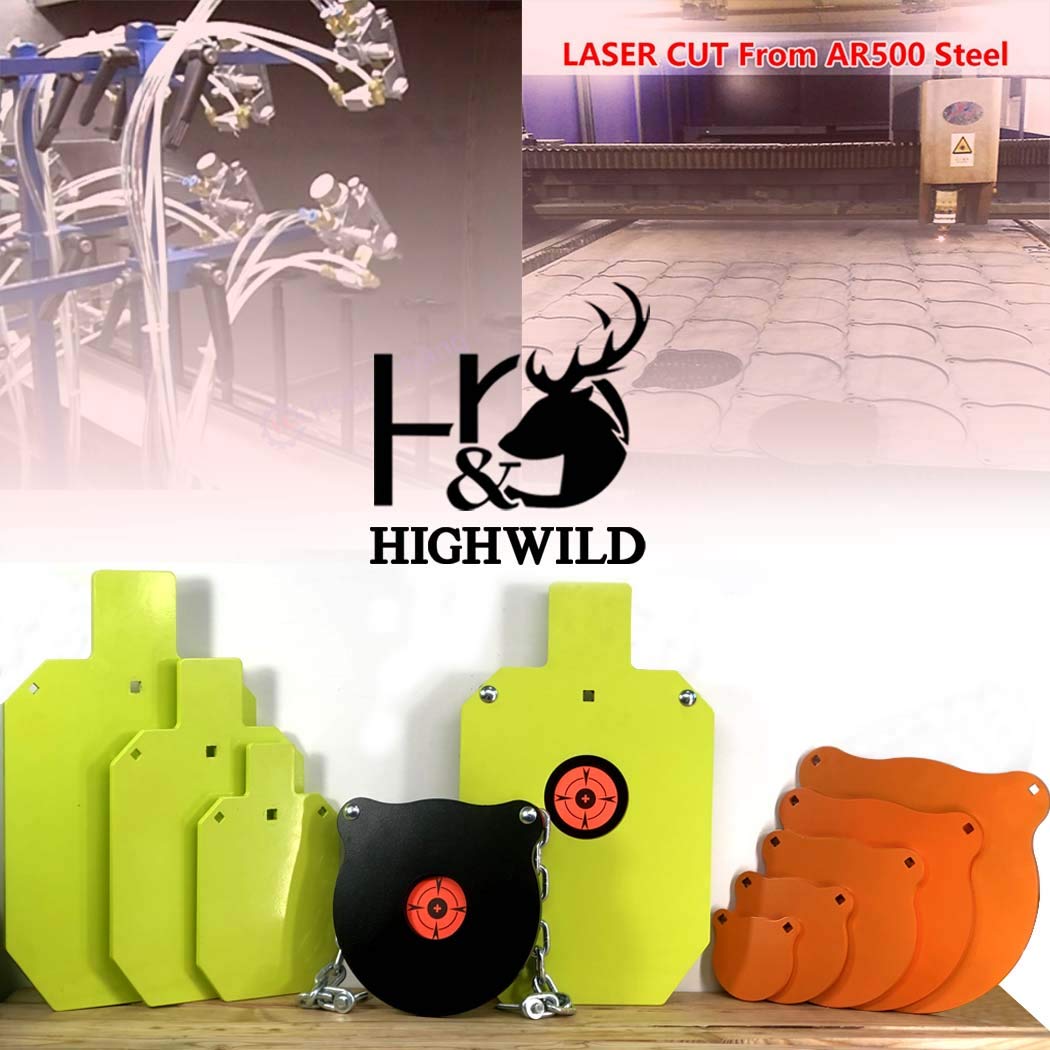 Highwild AR500 Steel Shooting Targets Combo - 4", 6", 8" Gongs - 3/8" Thick Highwild