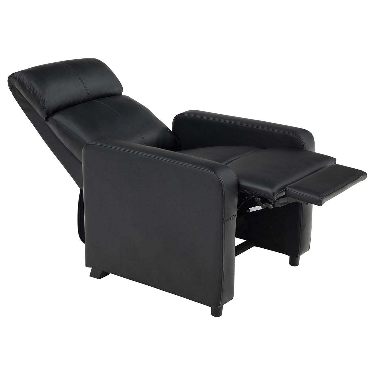 Coaster Home Furnishings - Toohey - Leatherette Upholstered Push Back Recliner Chair with Plush Headrests, Padded Armrests, and Pocket Coil Cushions - Living Room - 30-Inch - Black - 600181 Coaster Fine Furniture