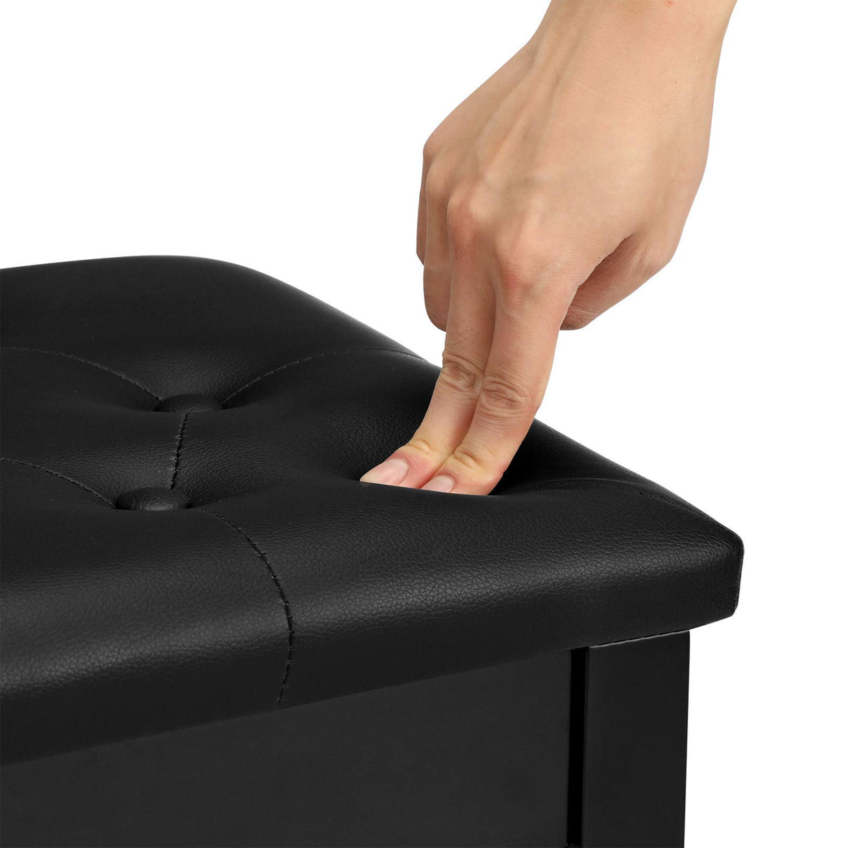 SONGMICS Duet Piano Bench with Padded Cushion and Storage Compartment for Music Books, Tufted Wooden Seat, Black ULPB074B01 SONGMICS