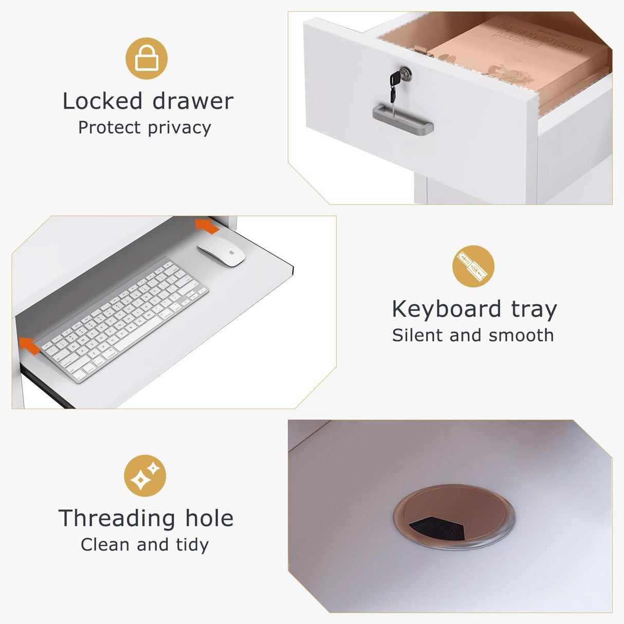 Modern Reception Desk with Storage Drawers and Open Shelves, 47-95 Inch Front Counter Table for Office, Salon, Lobby, Retail Store, or Home Workspace Left/White 47" Wx23.6 Dx39.4 H LSZMXI