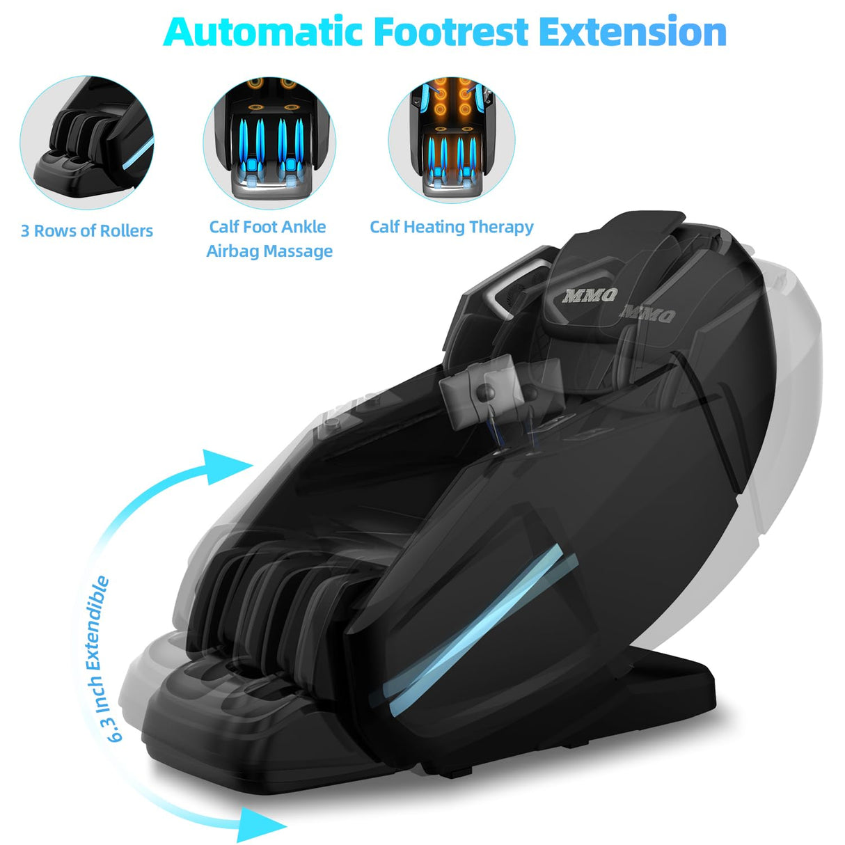 MMQ Massage Chair Zero Gravity Full Body, SL Track Electric Shiatsu Recliner with Foot Rollers,Yoga Stretching, Bluetooth, Built-in Heat Therapy Air Massage System -Plug and Play MMQ