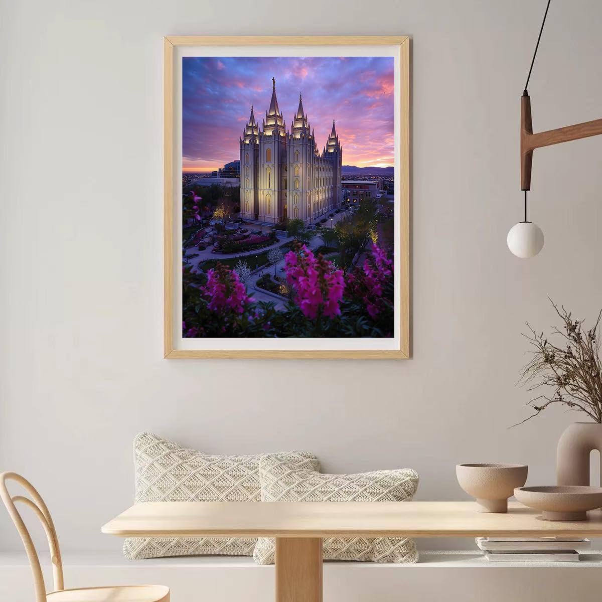 Landscape Diamond Painting Kits for Adult, Salt Lake Temple Scenery DIY 5D Diamond Painting Arts Craft for Home Wall Decor Gift 12 x 16 inch CDYCNXZ
