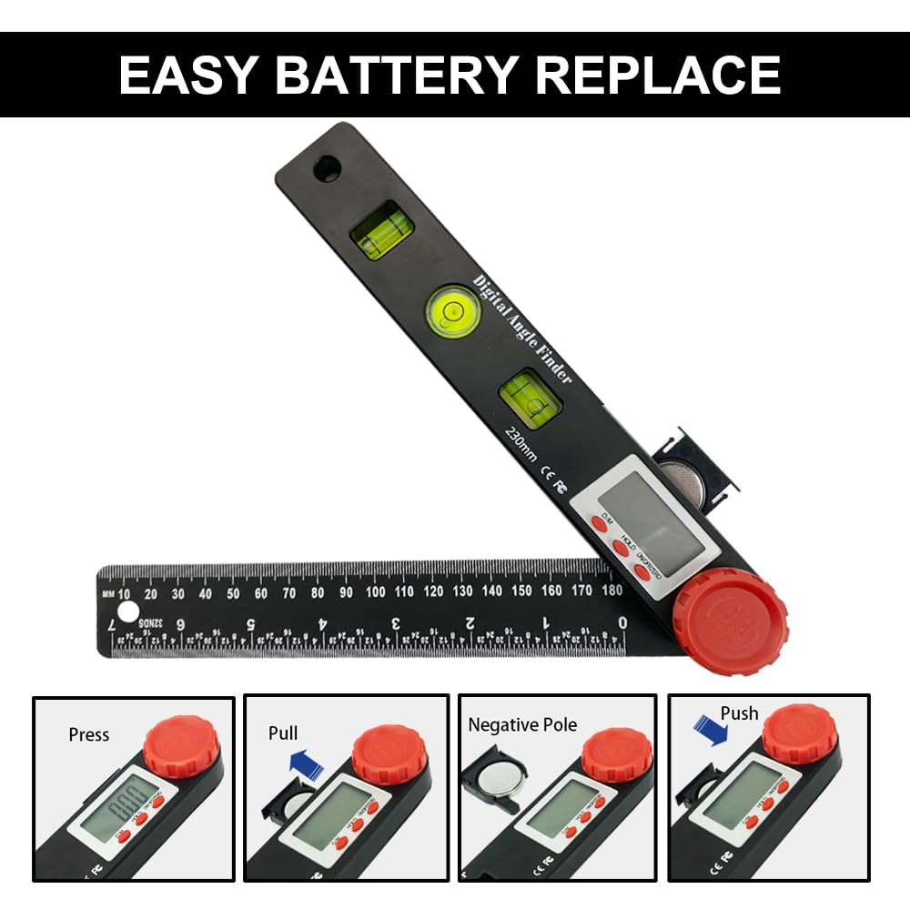 NORTOOLS Digital Angle Finder Protractor,7inch 0-360 degree LCD Digital Protractfor Angle Finder Ruler, Angle Measuring Tool for Woodworking/Carpenter/Construction/DIY Measurement NORTOOLS
