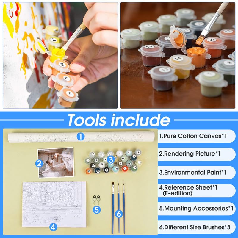 SKRYUIE Paint by Numbers Kit for Adults Beginner Eagle, Acrylic Mountain Oil Painting by Numbers Kits with PaintBrushes Paintwork Art Canvas Crafts for Home Decor 16x20 inch SKRYUIE