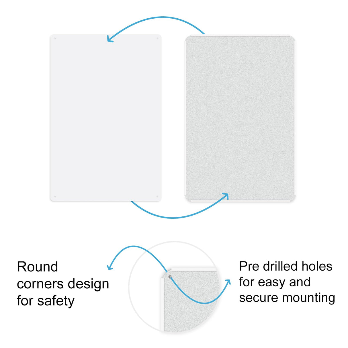 Ayifan 4-Pack White Blank Sign,Blank Metal Tin Sign,12" x 8" Rustic Style for Home Decor, Business Use, Indoor Outdoor Ayifan