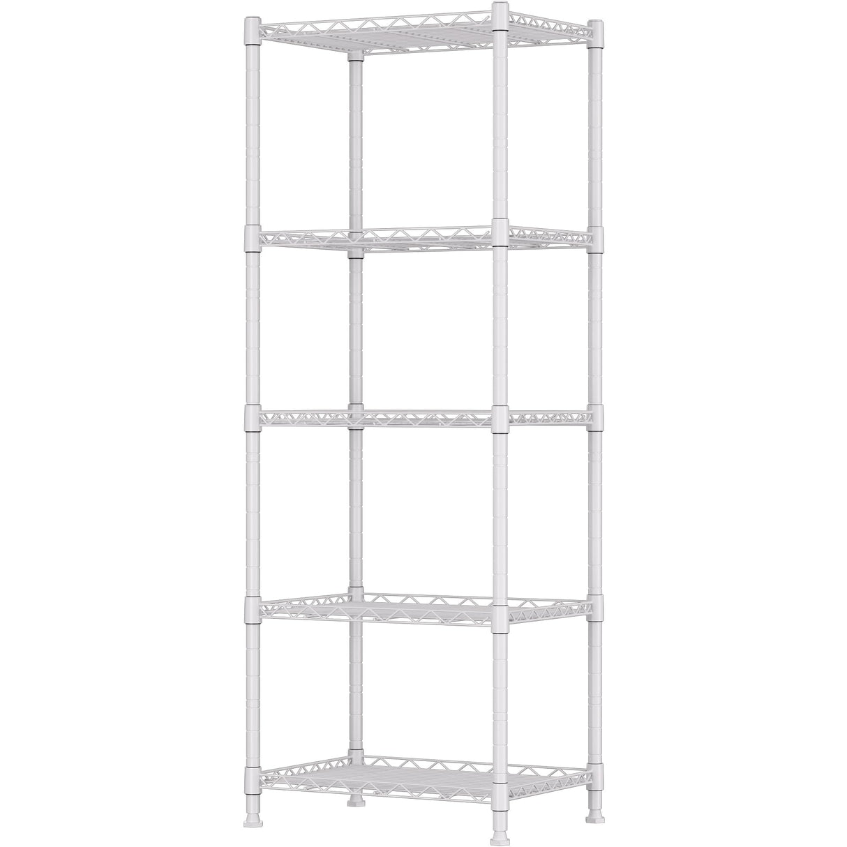 REGILLER 5-Wire Shelving Metal Storage Rack Adjustable Shelves,Standing Storage Shelf Units for Laundry Bathroom Kitchen Pantry Closet(White,11.8" D x 16.6" W x 53.5" H) REGILLER