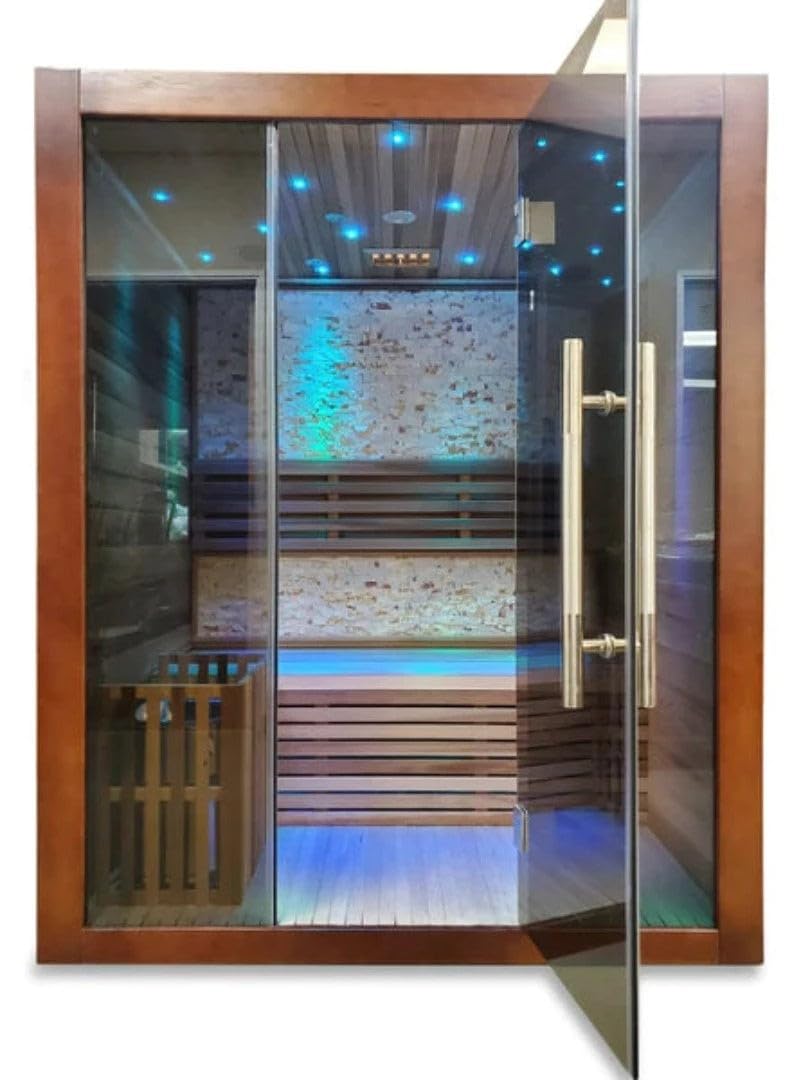 Canadian Red Cedar Wood Indoor Traditional Wet/Dry Swedish Steam Sauna Home SPA with Upgraded 6KW Harvia Heater for 2 Persons HEALTH AND MED.COM