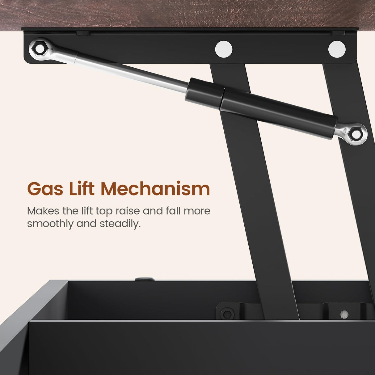 Itaar Lift Top Coffee Table, 4 in 1 Coffee Tables with Storage and Hidden Compartment, Farmhouse Coffee Table with 2 Fabric Drawers & LED Light for Living Room, Black Itaar