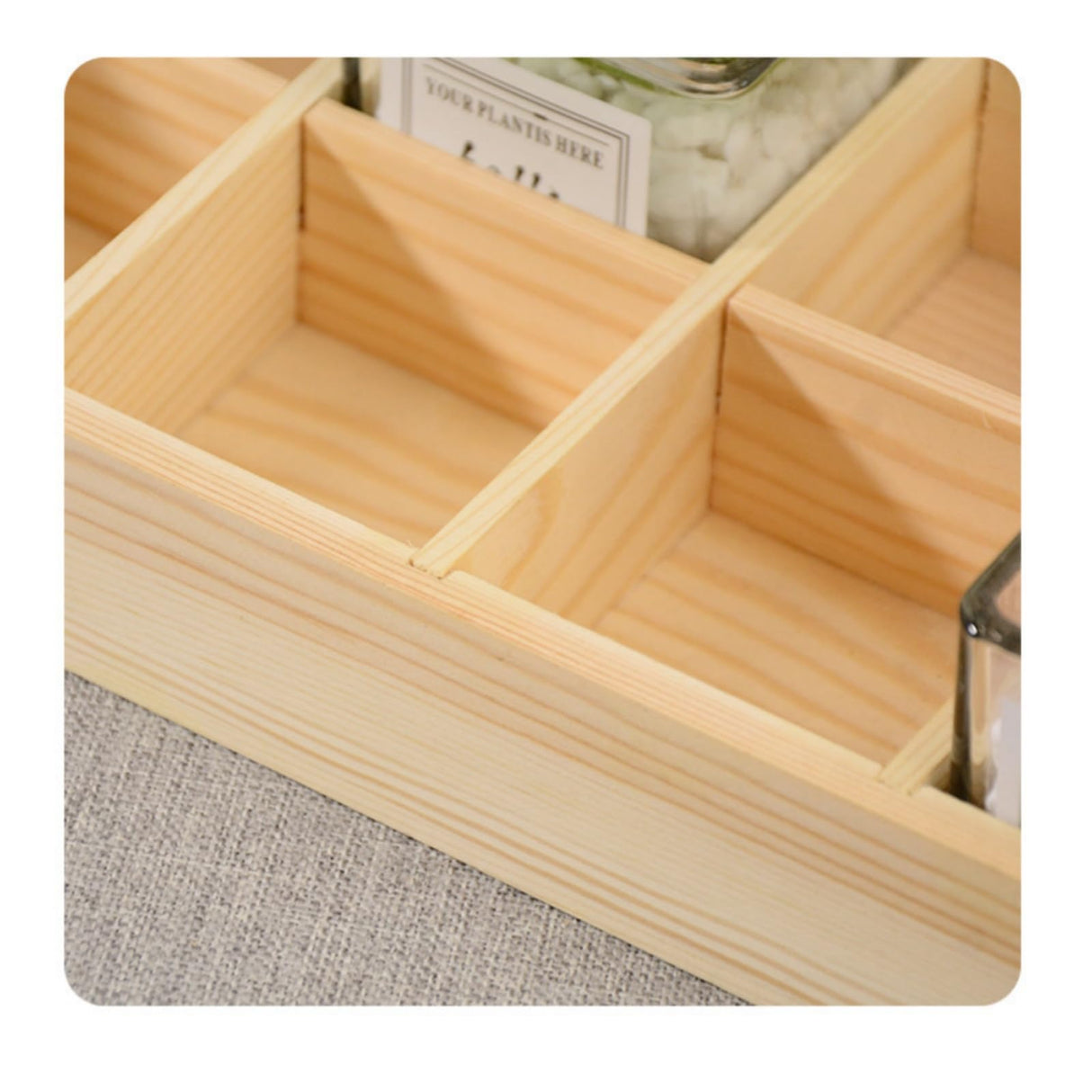 Enorteen 5-Grid Wooden Divided Storage Box - Decorative Craft Organizer for Art Crafts Collectibles Enorteen