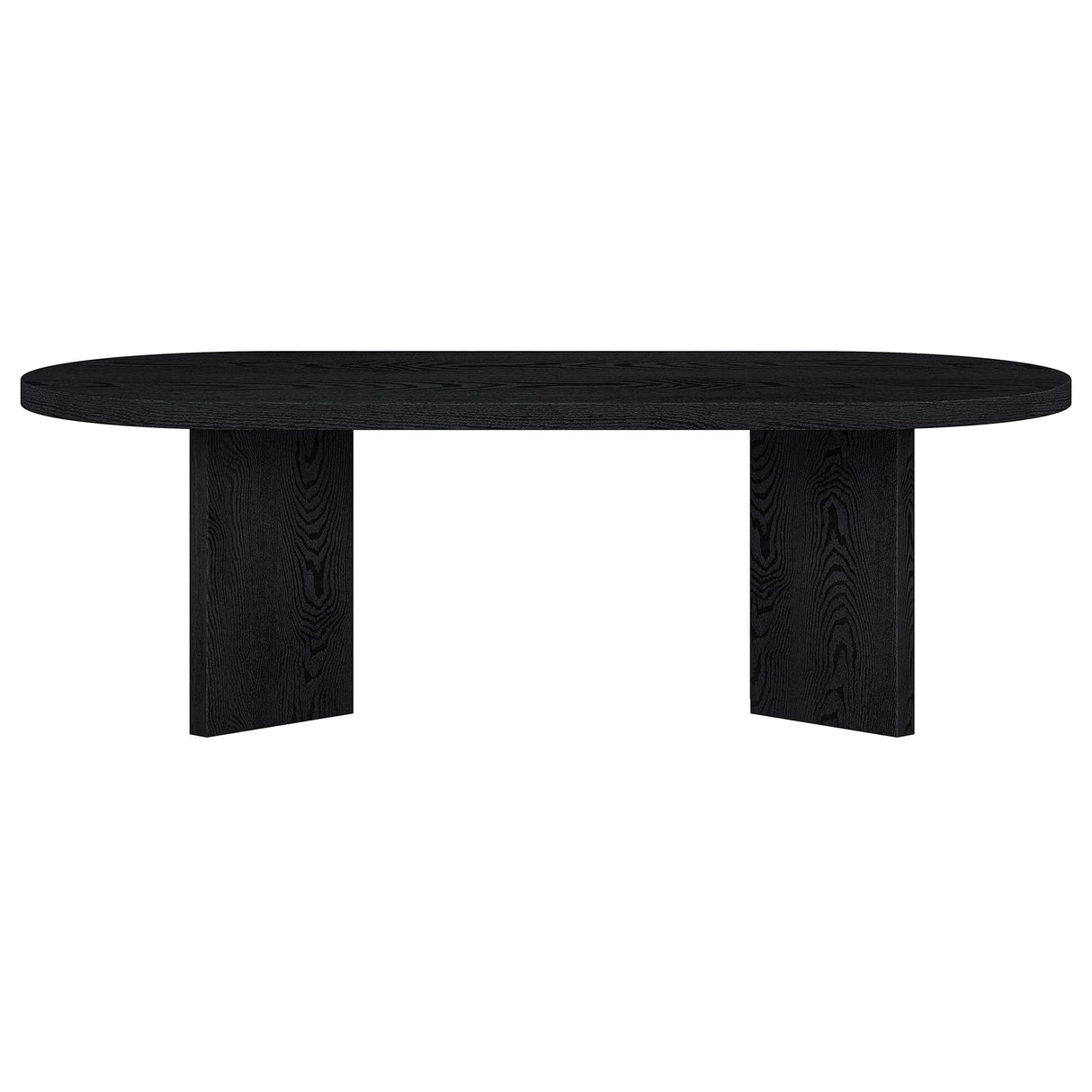 Henn&Hart 48" Wide Oval Coffee Table in Black Grain, for Home, Living Room, Bedroom, Entertainment or Office Henn&Hart