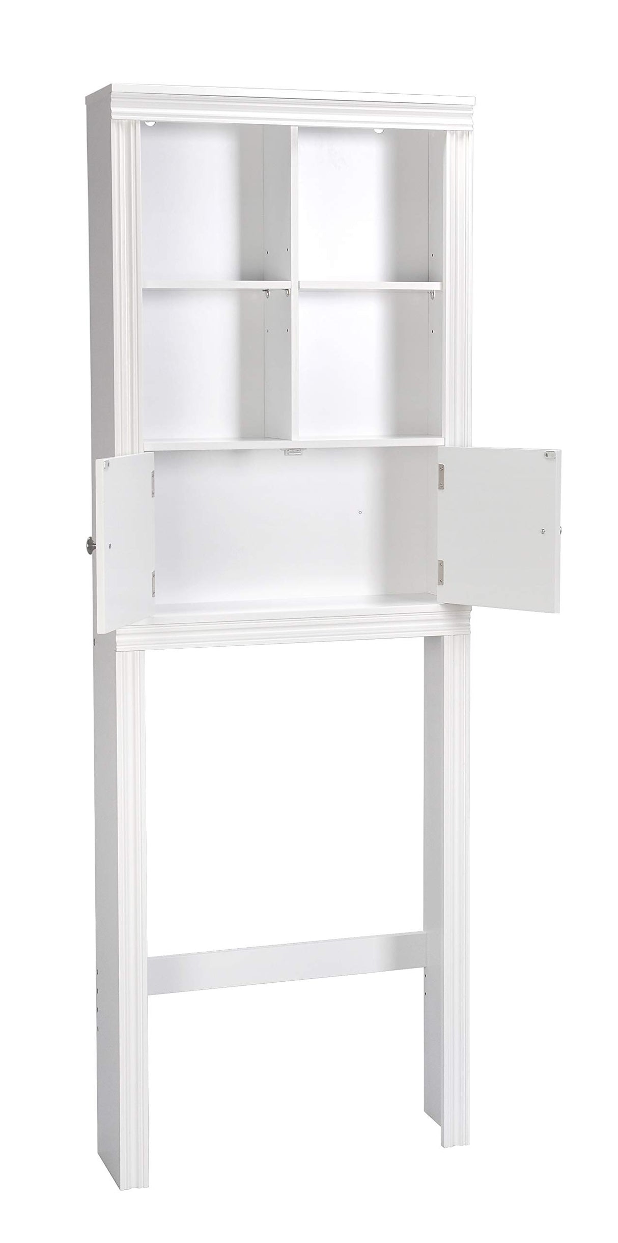 Spirich Over The Toilet Storage Cabinet, Above Toilet Storage Cabinet with Doors, Freestanding Bathroom Space Saver, White Spirich
