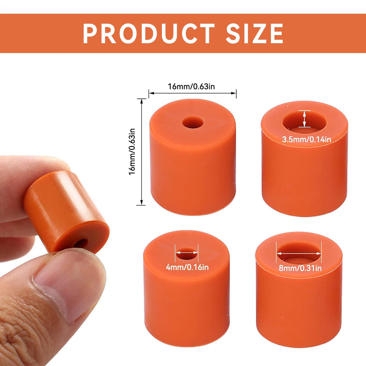 Agatige 12PCS 3D Printer Heat Bed Leveling Parts, 16mm 3D Printer Leveling Column Silicone Buffer 3D Printer Heat Bed Leveling Parts Leveling Spring Replacement Part for 3D printer Ender 3 / CR6-SE Agatige