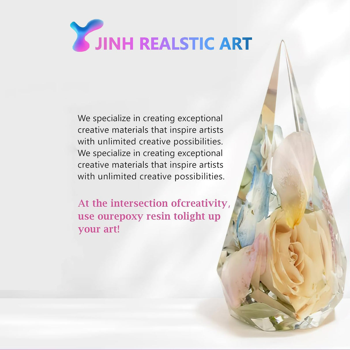 JINH Epoxy Resin 2 Gallon, Upgraded Crystal Clear Epoxy Kit UV Resistant No Bubble Self Leveling, 1 Gallon Resin and 1 Gallon Hardener Kit for DIY Art, Jewelry, Resin Art, Molds, Countertops JINH