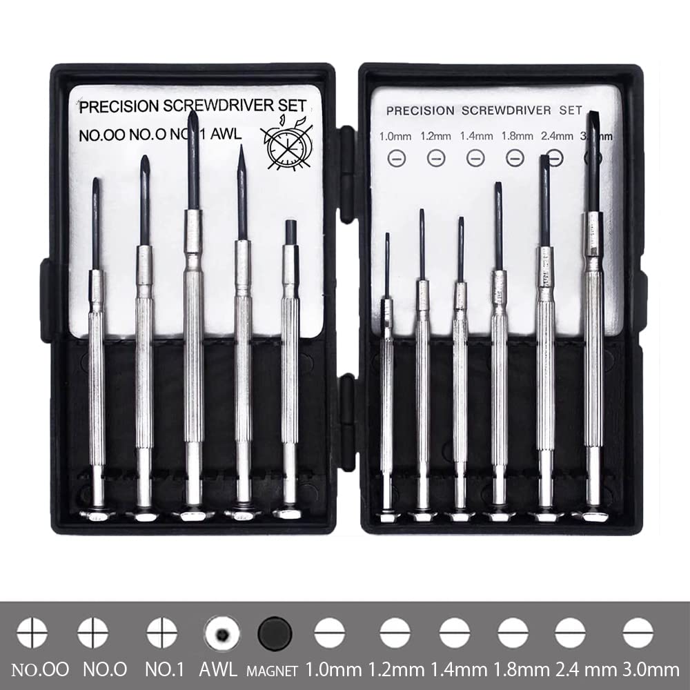 11 PCS Mini Screwdriver Set, Small Screwdriver Set of Flathead and Phillips Screwdrivers, Screwdriver Set for Glasses, Watch, Phone, Toys, Computer Repair Senkiila