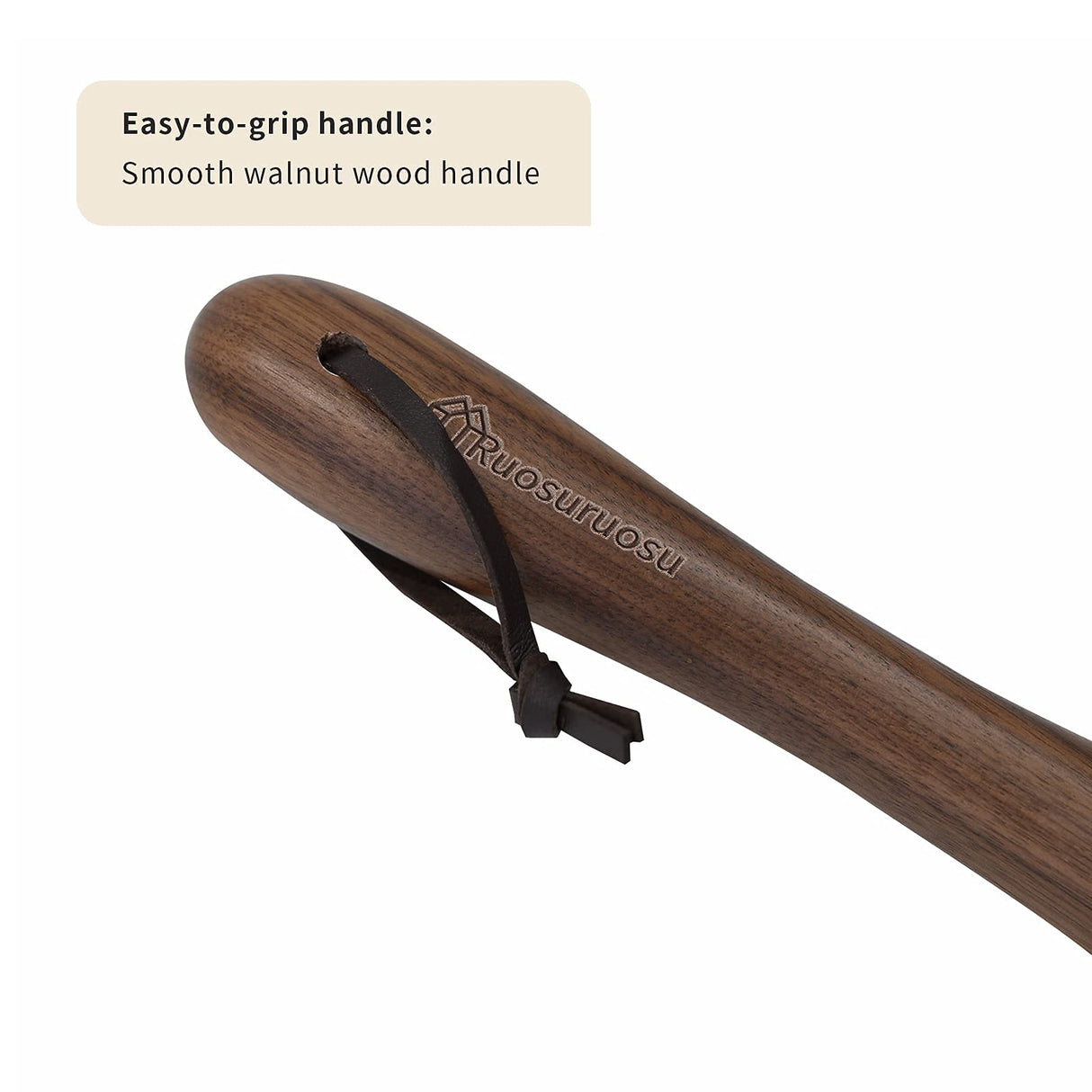 Ruosuruosu Wood Shoe Horn Long Handle with Leather Lanyard 15" Long Shoehorn for Seniors Men Women Kids Pregnancy Travel Portable Shoe Lifter Shoe Helper Shoe Spoons for the Elderly Ruosuruosu