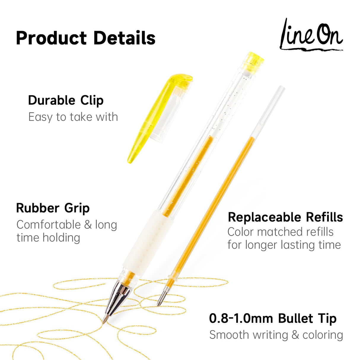 Gel Pens, 50 Pack Gel Pen Set 25 Colored Gel Pen with 25 Refills for Adults Coloring Books Drawing Doodling Crafts Scrapbooking Bullet Journaling Lineon