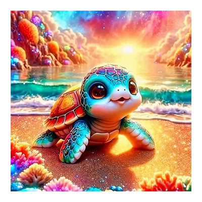 FHBUBPUP Sea Turtle Diamond Painting Kits for Adults, Animal Diamond Art Kits for Beginners, 5D DIY Full Drill Round Diamond Point Gem Art, Craft Gift Suitable for Home Wall Decoration 12×12Inch
