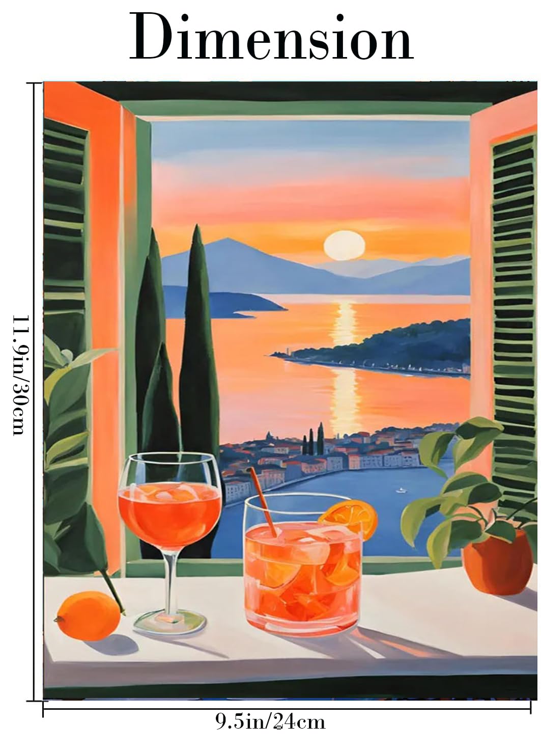 Tiwabb 6 Pack Cocktail Paint by Numbers Kit for Adults Beginner,Scenery Easy Adult Paint by Number Kits on Canvas DIY Painting for Beginners Art by Numbers for Gifts Home Wall Decor 9.5x11.81 Inch Tiwabb