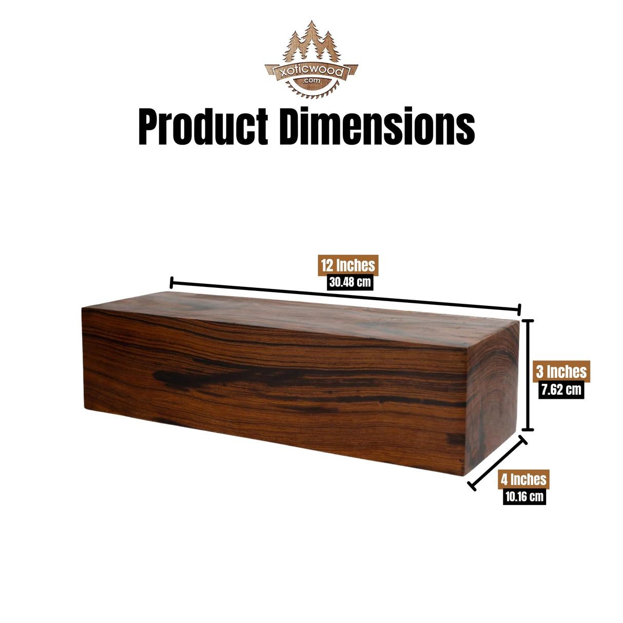IECAP LLC Hardwood Ironwood Blanks, Exotic Wood – Woodchucks Wood – Hardwood Lumber – Natural Wood for DIY Crafts – Ironwood Lumber Turning Blanks – Size 12 x 4 x 3 inches – Pack of 1 IECAP LLC
