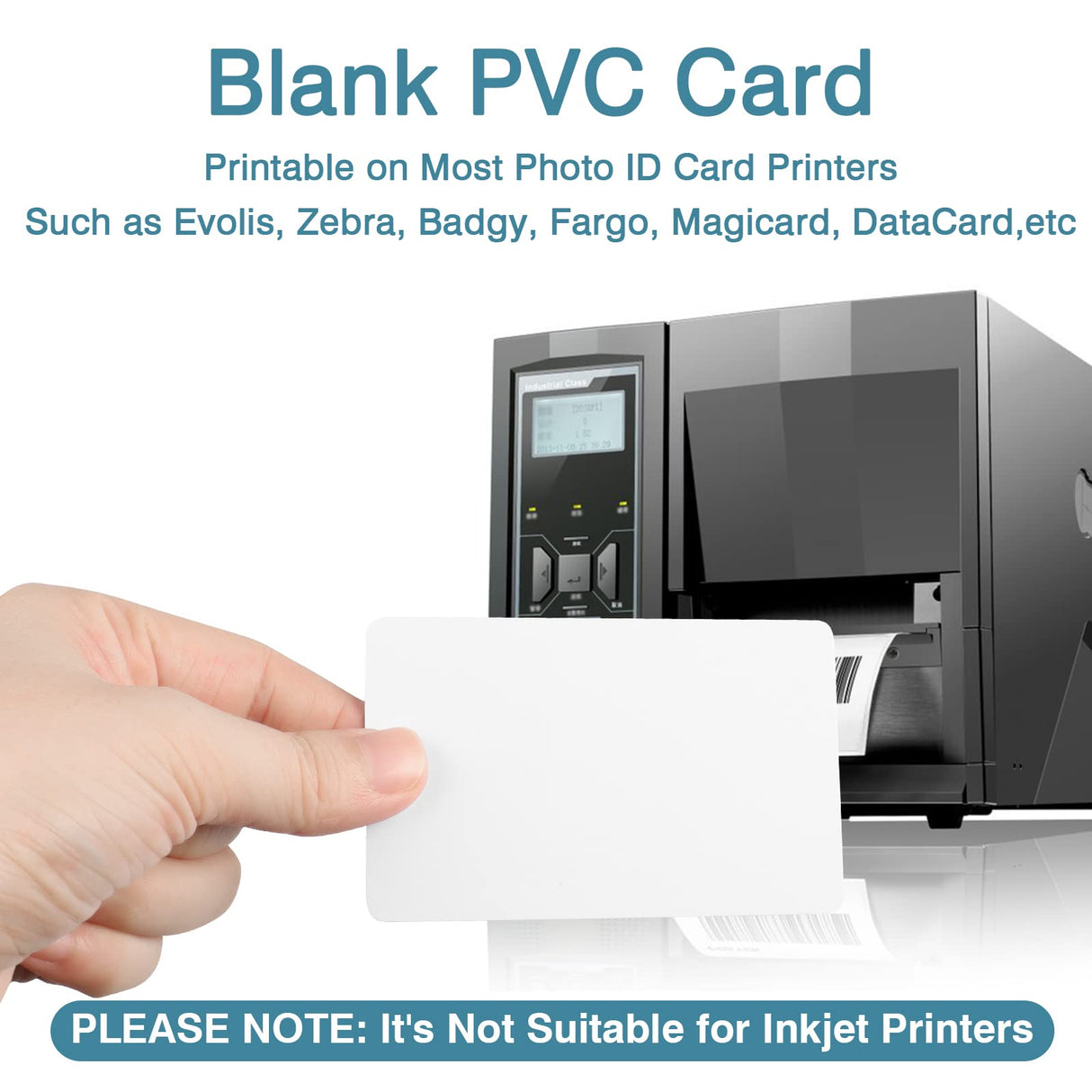 20 Pack Premium Blank PVC Cards, CAETOUNG CR80 30 Mil Graphic Quality White Plastic Cards for Photo ID Badge Printers CAETOUNG