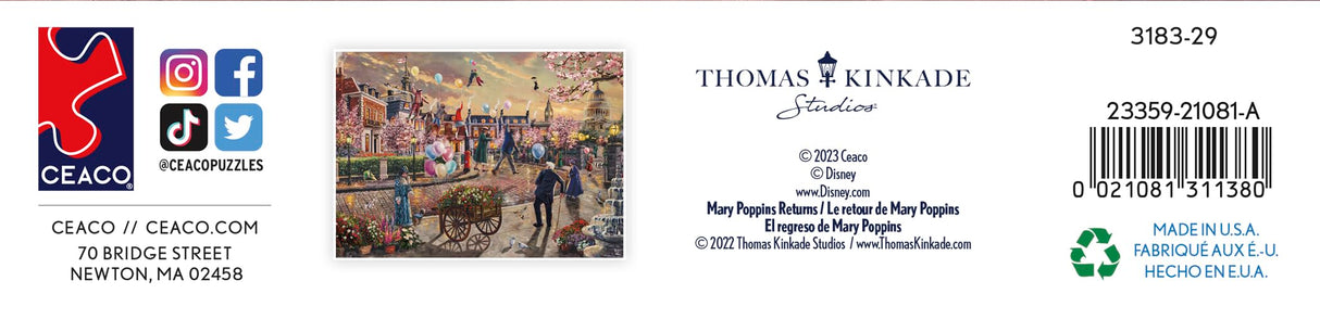 Ceaco - Thomas Kinkade - Disney - Mary Poppins Returns - 1000 Piece Jigsaw Puzzle Ceaco