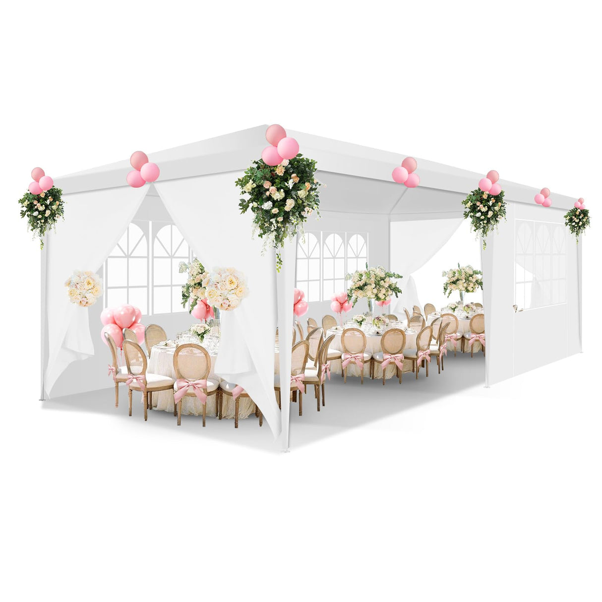 HOTEEL Canopy Tent 10x20, Outdoor Canopy Tents for Parties Patio Gazebo Shelter with 6 Removable Sidewalls, Outdoor Tent Canopy Tent Waterproof for BBQ Wedding Events Tent Hoteel